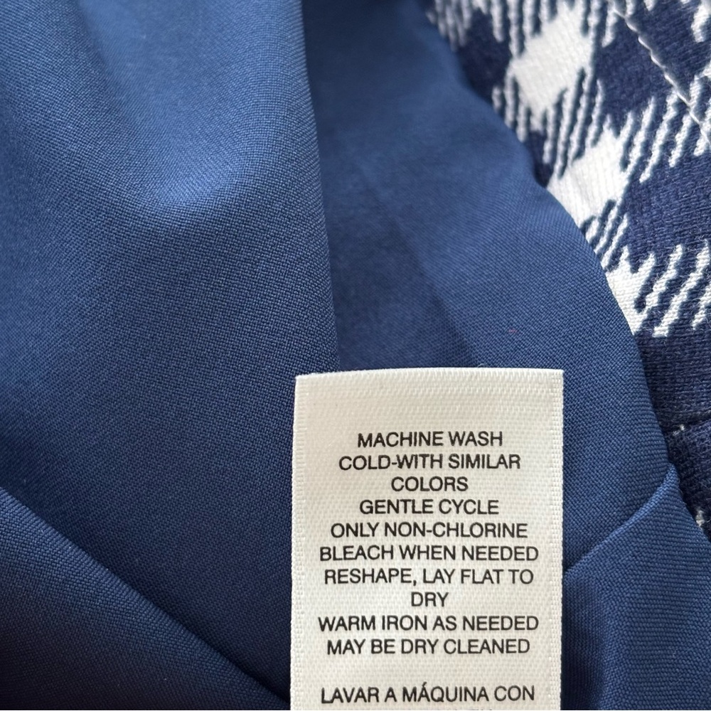 Chico’s Navy/White Gingham Checkered Knit Jacket, Size XL/16 - Picture 12 of 12
